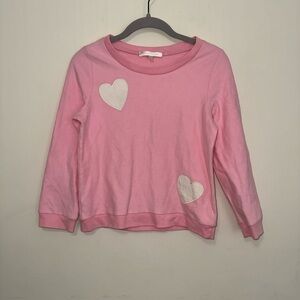 Love Shack Fancy Pink Heart Fleece Sweater Size 8-9Y $125